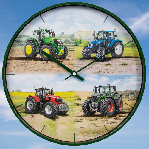 Traktoren runde Wanduhr Massey Ferguson John Deere New Holland Fendt Geschenk - Bild 3 von 3