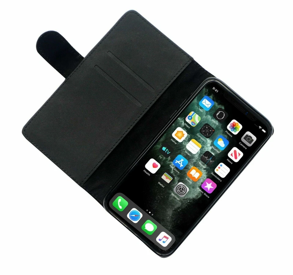 PERSONALISED Name Butterfly GlitterFlip Leather Wallet Phone Case + Keyring - Image 4 of 4