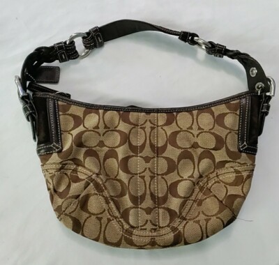 バッグ Coach Hobo Brown Oneshoulderbag Coach 6266 Vintage Signature Jacquard Shoulder Bag Hobo Purse
