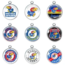 Kansas Jayhawks Glass Cabochon Charms
