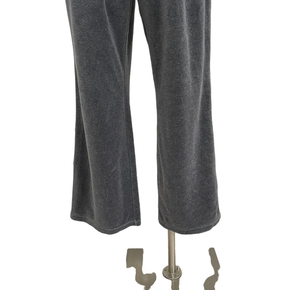 New York & Co. Mujer Terciopelo Pierna Ancha Pantalones Gris Carbón Acogedor Ropa de Salón Talla M Foto 4 de 4