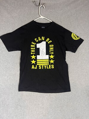 There Can Only Be One AJ Styles T-Shirt Sz Medium Black  WWE Wrestling