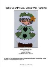 Country Mrs. Claus Wall Hanging-Christmas-Plastic Canvas Pattern or Kit