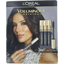 L'Oreal Paris Voluminous Original Blackest Black Mascara, 0.28 Fl Oz (Pack of 3)