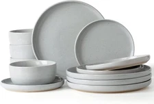 Plates and Bowls Set, 12 Pieces Dinnerware Sets, Dishes Set for 4