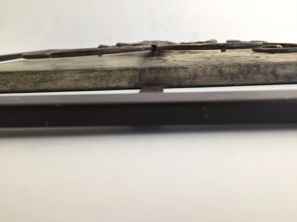 3D-свиток дизайн металлический настенное искусство коричневый зеленый бронзовый тон 16 дюймов квадратный настенный - Изображение 4 из 4