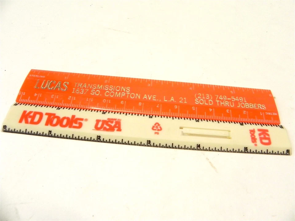 VINTAGE PREOWNED POCKET RULERS BY LUCAS TRANSMISSIONS AND K-D TOOLS  - Image 3 of 4