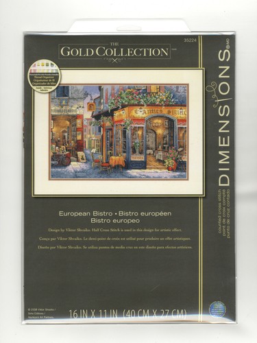 Kit de punto de cruz ~ colección dorada bistró europeo escena callejera italiana #35224 - Imagen 2 de 3