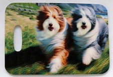 Bearded Collie luggag/bag tag 2.75"X4" with leather fastener