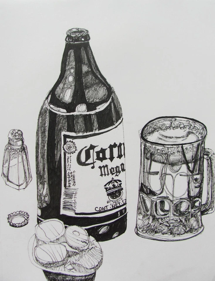 Gerardo GOMEZ El Salvador encre sur papier ink on paper contreseing 23/30.5 cm - Photo 1/1