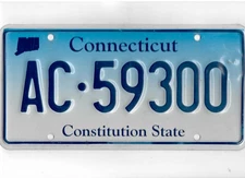 CONNECTICUT passenger license plate "AC-59300"