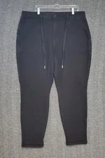 Judy Blue Jeans Womens 20W Black Jogger Drawstring High Waist Stretch Denim