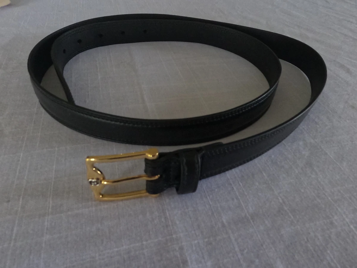Black Dress Belt XL Gold Buckle NWOT  36\