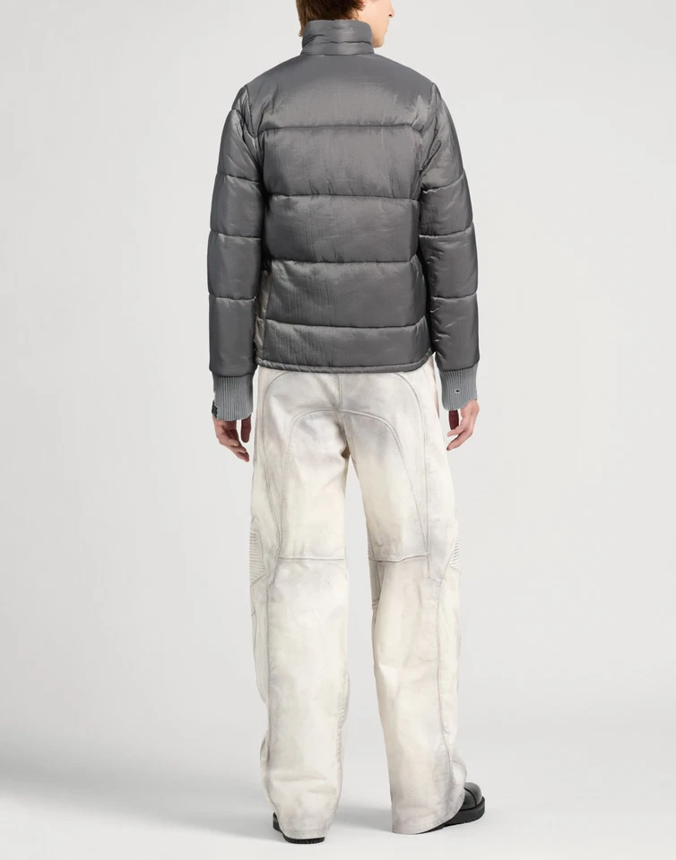 RRP€3852 GREG LAUREN Destroyed Puffer Jacket Size 2 M Grey Made in USA - Image 2 of 4