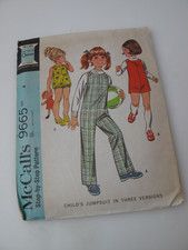 60s MCCALLS 9665 SIZE 4 GIRLS ROMPER JUMPSUIT UNCUT/FF N