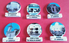 lot de 6 FEVES  PERSO   BOULANGERIE CHAZAL  a SAINT AMBROIX  ..ref. KD 01