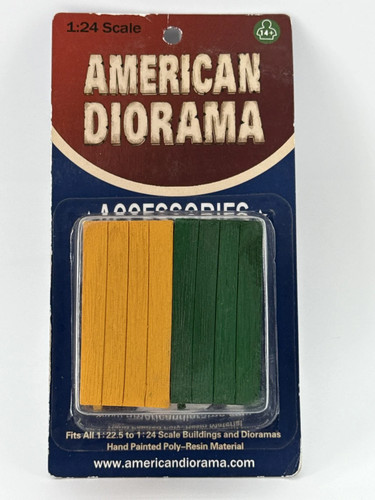 American Diorama 1:24 Scale Bench Accessory Yellow Green Display Scene