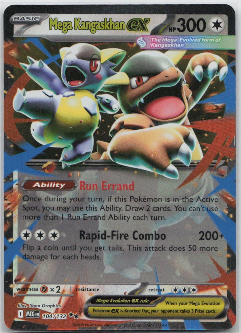 Mega Kangaskhan ex Holo Double Rare ME01: Mega Evolution 104/132 NM