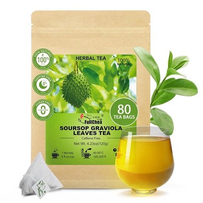 FullChea Soursop Leaves Tea Bags 80ct Organic Hojas De Guanabana Herbal Loose