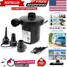 Compact Portable Air Pump with 3 Nozzles - Ideal for Pool Floats  Mattresses