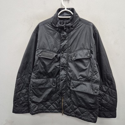 Barbour leichter Chilton gesteppter Country Biker schwarz Mantel Jacke Gr. XXL