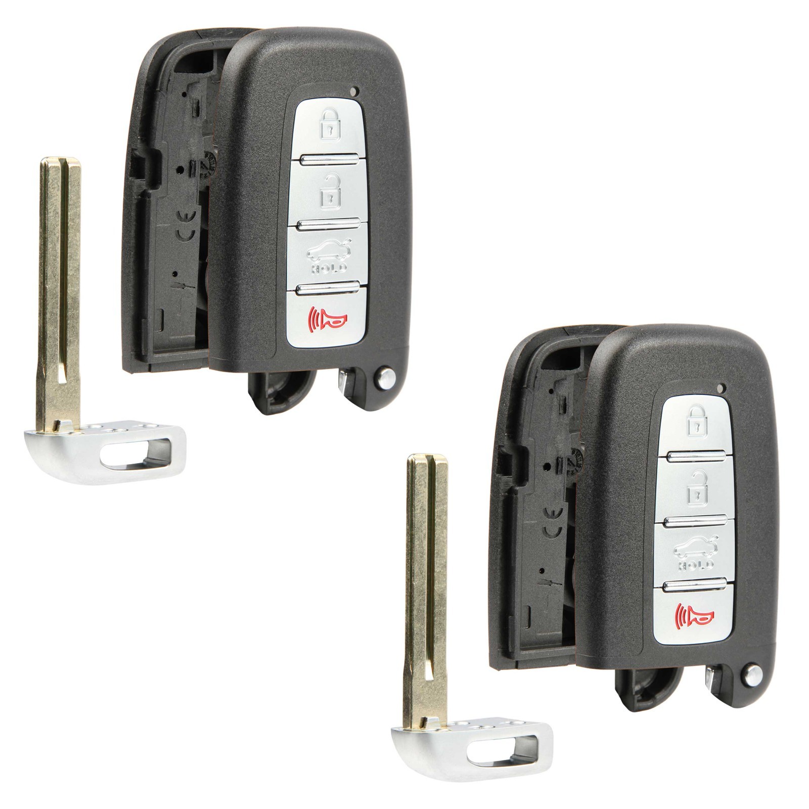2 For 2013 2014 Hyundai Tuscon Replacement Key Smart Fob Case Shell Pull Key