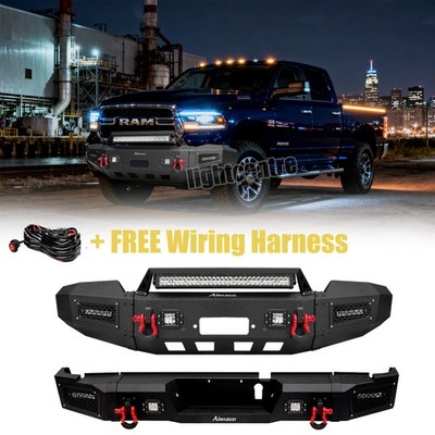 Offroad For 2019-2024 Dodge Ram 25003500 Front Rear Bumper w/inch Plate