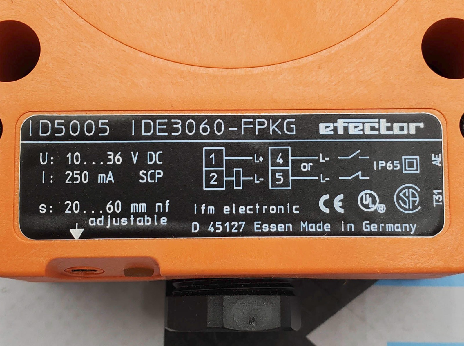 IFM IDE3060-FPKG ID5005 Efector 100 Inductive Proximity Sensor 10-36VDC 20-60MM