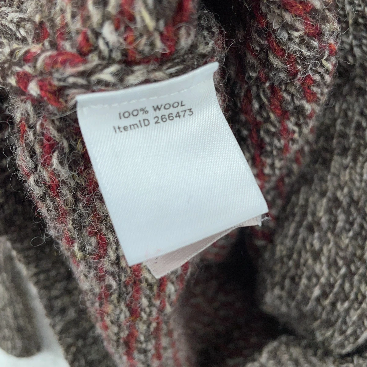 L.L. Cárdigan Suéter Bean Para Hombre Gris Medio Rojo Lana Chal Cuello Botón Delantero