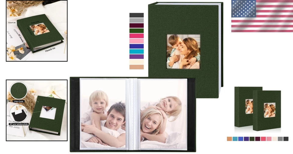 Juego de 2 elegantes álbumes de fotos de lino - perfectos para guardar recuerdos de niños de forma segura Foto 2 de 4