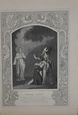 Antique Religious Art Miriam's Leprosy  1860 Engraving Original Christianity