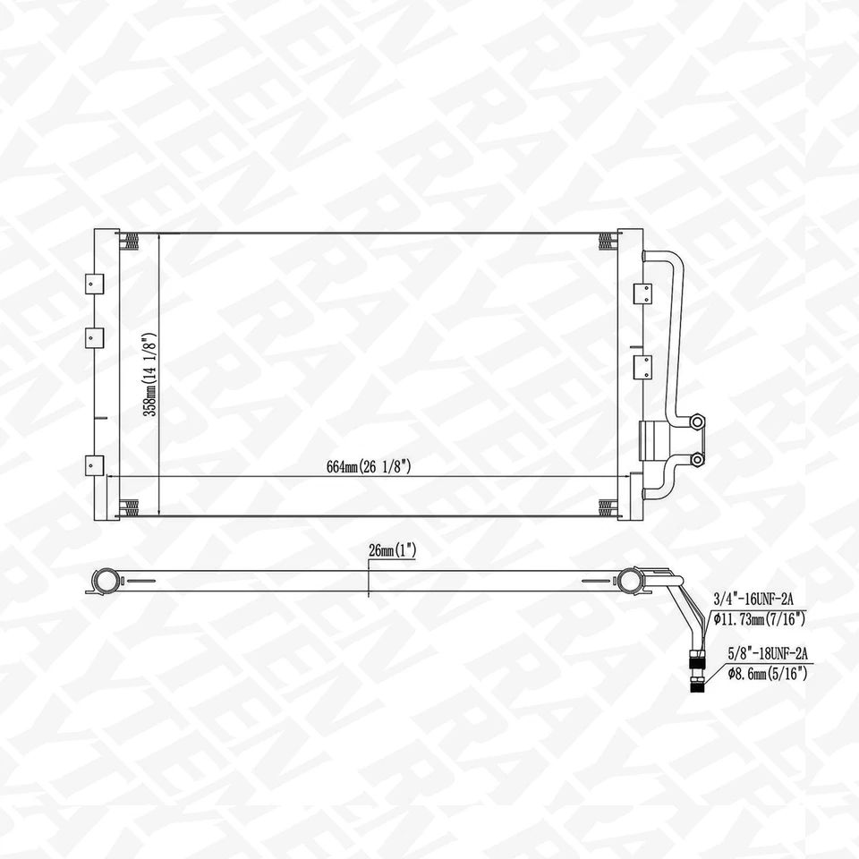 A/C Condenser for 85-94 Chevrolet S10 92-94 GMC Jimmy 91-94 Oldsmobile Bravada - Image 2 of 3