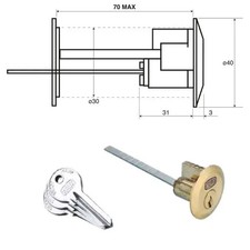 Cilindro STACCATO WALLY diametro 40 mm per serratura porte legno 270B 3 chiavi