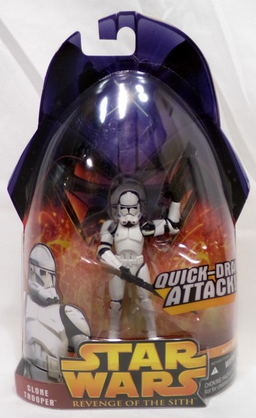 "Star Wars Rots Klonkrieger Schnellziehangriff 3,75\" Figur Hasbro 2005 Neu"-image