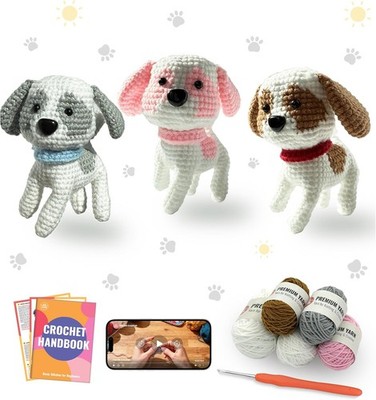 PAITIN Crochet Kit for Beginners   DIY Dog Crochet Craft Project, Easy Handmad