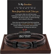 Handmade Infinity Bracelet Grandson Gift Braided Love You Forever from Grandma