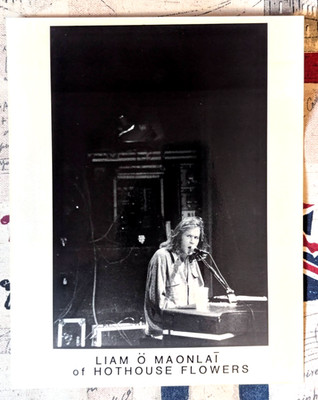LIAM O'MAONLAI - HOTHOUSE FLOWERS - 10' x 8' BLACK/WHITE PROMO PHOTOGRAPH
