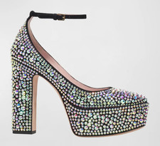 NWOB KATE SPADE 8 Gia Pave Mutlicolor Crystal Platform Ankle Strap Heels
