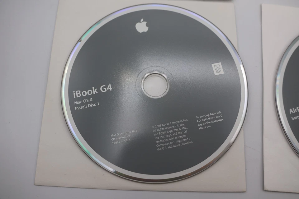 Apple iBook G4 Mac OS 10.3 Install DVD's 2Z691-455-A and os 4.1 Airport Extreme - Image 2 of 4