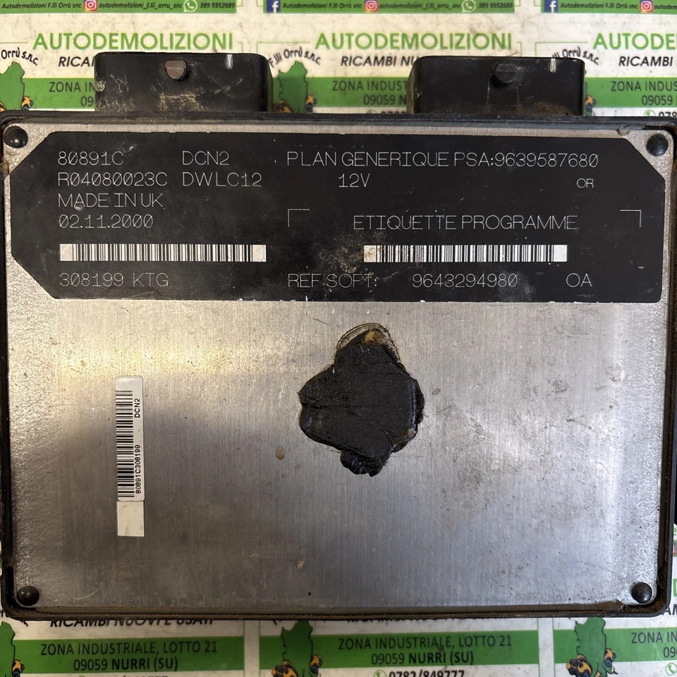 Centralina Motore Citroën Xsara 1.9 - 9639587680 - Immagine 2 di 3