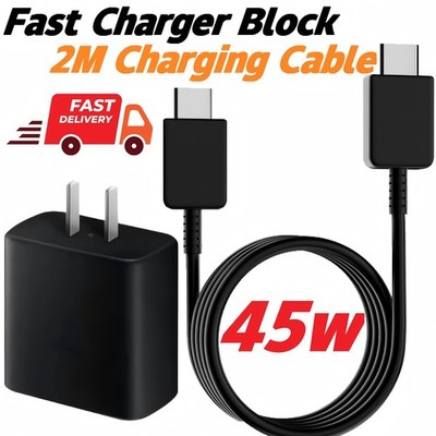 45W Fast Charger Type C Charger Adapter / 2m Charging Cable for Samsung Galaxy
