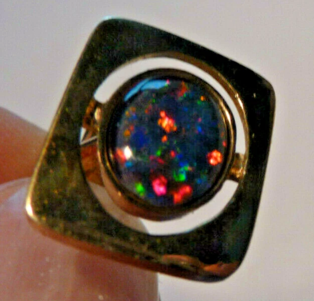 Manschettenknöpfe, vergoldet, mit Opal besetzt, Gr. 18x14mm, sehr dekorativ - Bild 2 von 4