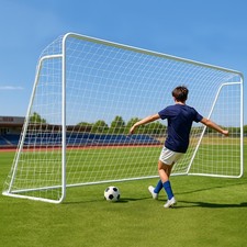 12 x 6' Portable Soccer Goal Net Steel Post Frame Backyard Football Training Set