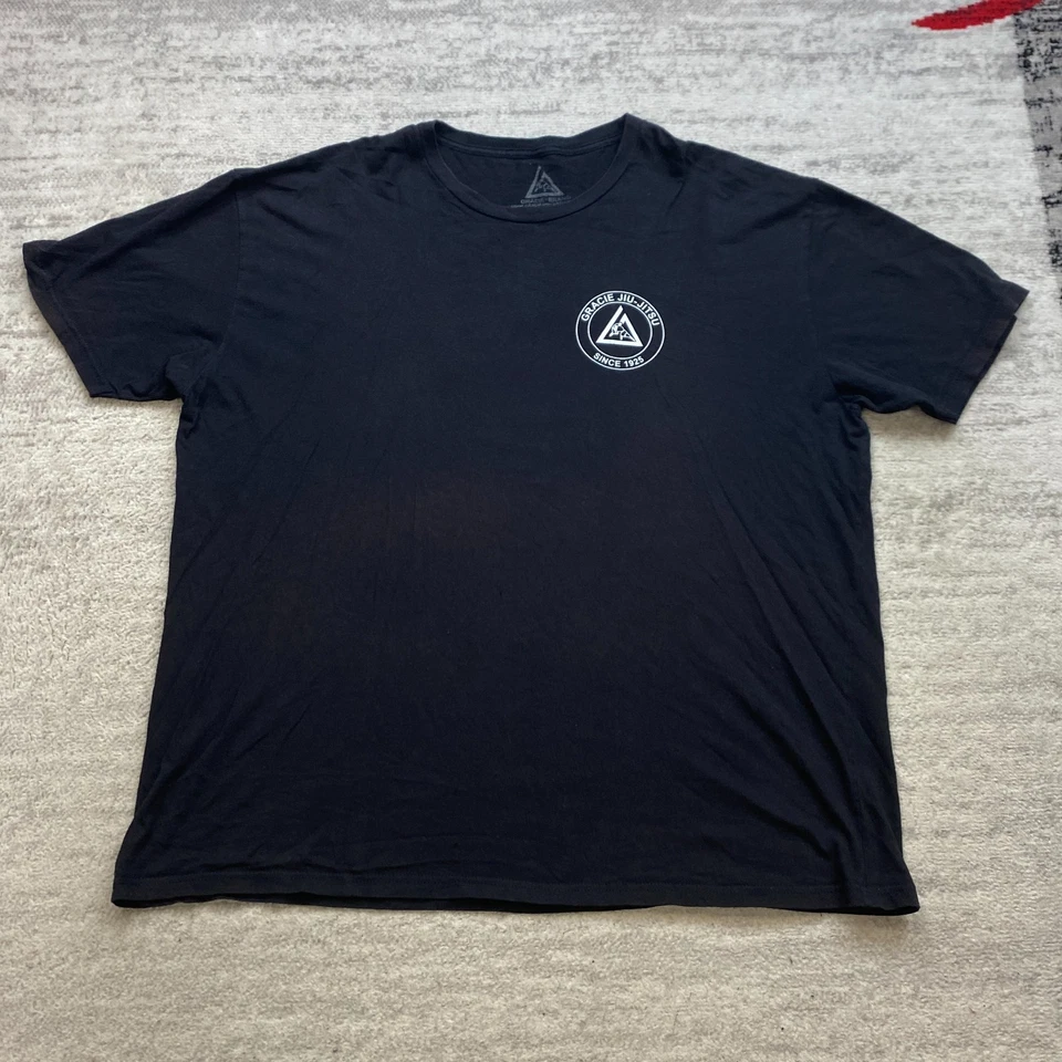 Camisa Gracie 3XL XXXL Negra Brasil MMA Bjj Jiu Jitsu Carlos Royce Lucha Para Hombres Foto 2 de 4