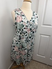 J Jill Love Linen XL Floral Dress Romantic Cottagecore Pockets