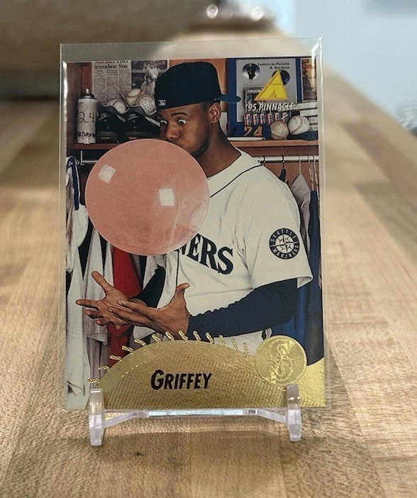 ¡Tarjeta de goma de mascar Pinnacle Ken Griffey Jr #128 1995!  Foto 2 de 4