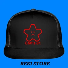 Carl's Jr. Idiocracy Black Adujstable Trucker Hat Cap Size Adult