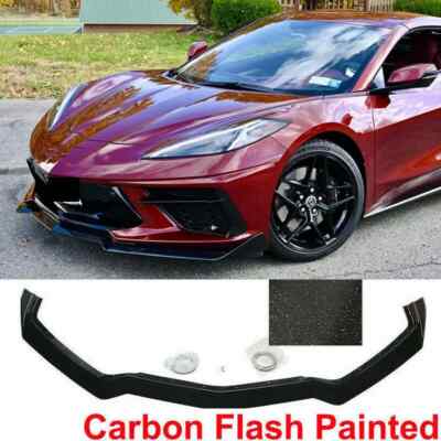 Front Bumper Lip Splitter Diffuser Kit Carbon Flash For Corvette C8 Z51 2020-23
