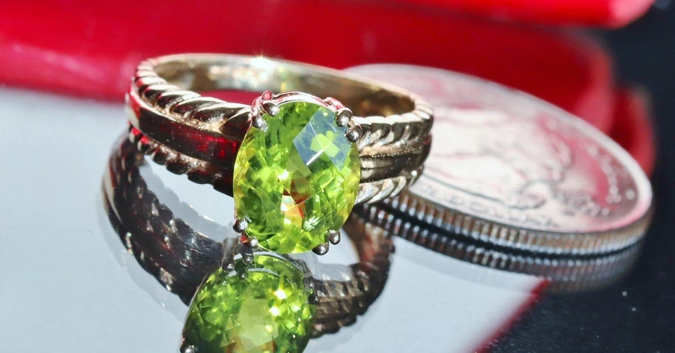 Anillo oro amarillo 10k 2.50ct cuarzo limón solitario talla 7 vintage hecho a mano 3.25g Foto 4 de 4