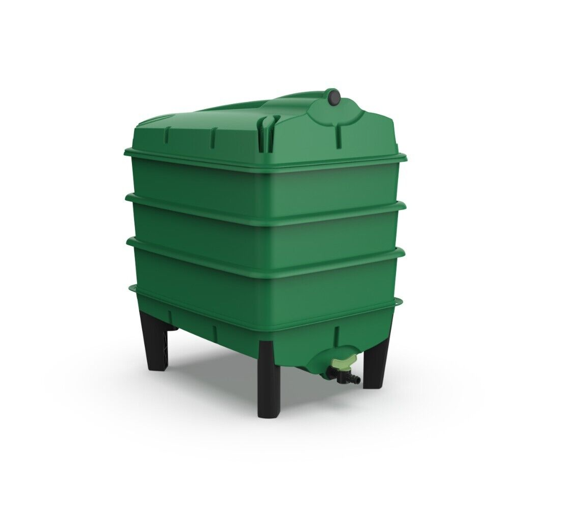 Green Wormery Composter, Organic Garden Composting, Kitchen Waste, UK